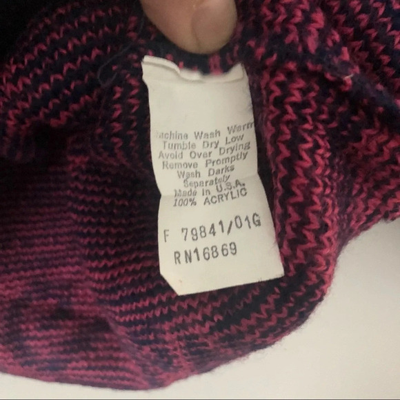 Vintage 80s Grandma Sweater Oversized Geometric Fair Isle V Neck M Medium - Picture 3 of 8